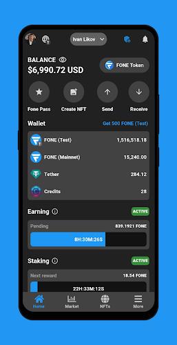 Fone Network AI, Earning, NFTs Screenshot1