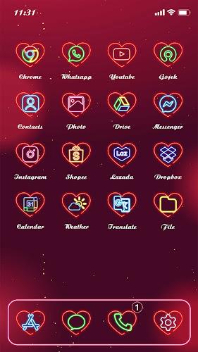 Wow Valentine Neon Icon Pack Screenshot9