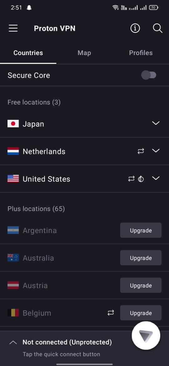 ProtonVPN Screenshot1