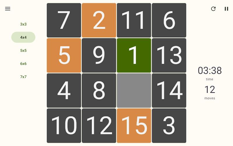15 Number puzzle sliding game Screenshot8