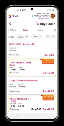 Ncell App: Recharge, Buy Packs Screenshot6