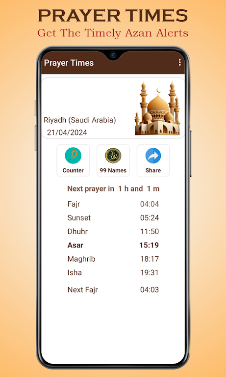 Prayer Time & Tasbeeh Counter Screenshot2