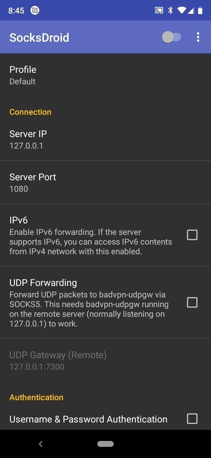 SocksDroid Screenshot5