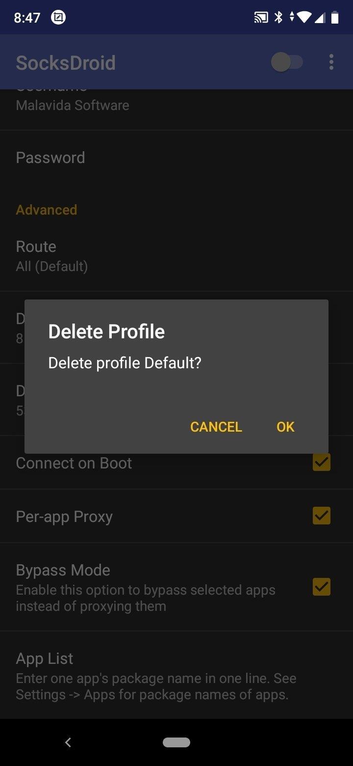 SocksDroid Screenshot1