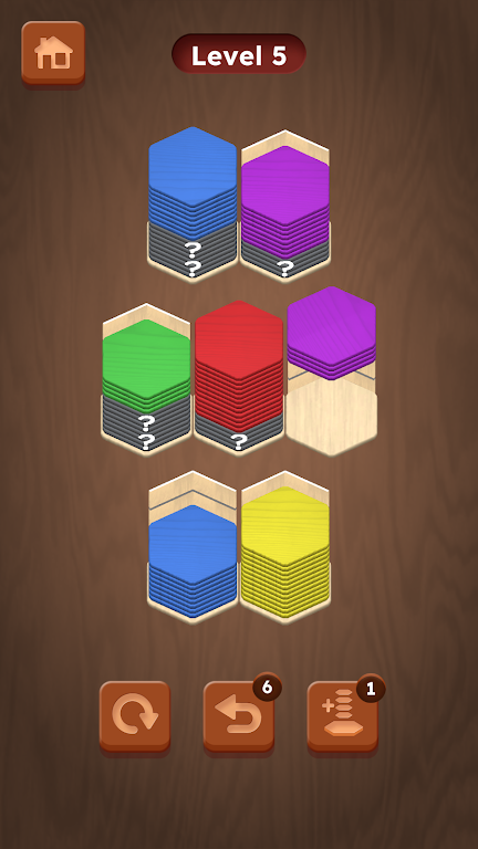 Wood Hexa Sort - Color Match Screenshot4