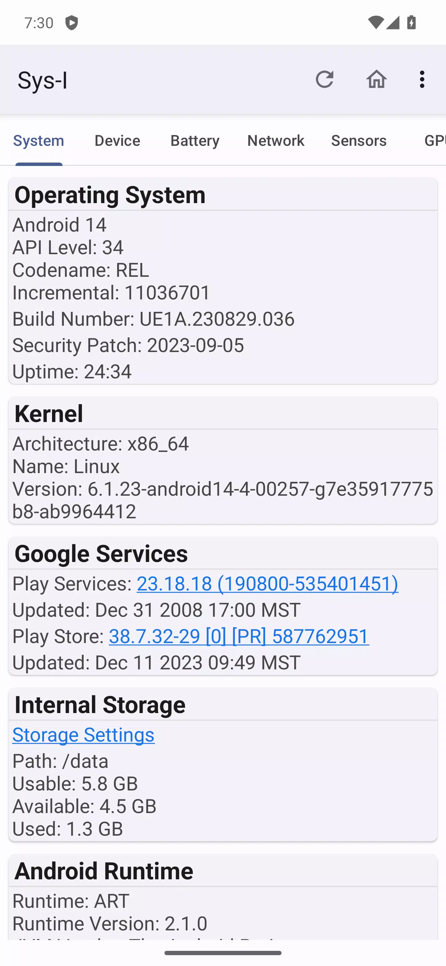 Sys-I: Android System Info Screenshot3