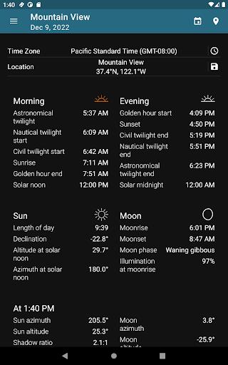 Sun Position, Sunrise & Sunset Screenshot3