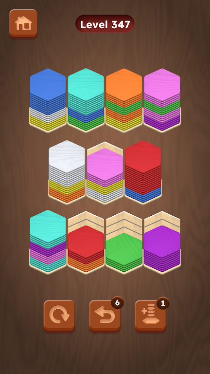 Wood Hexa Sort - Color Match Screenshot3