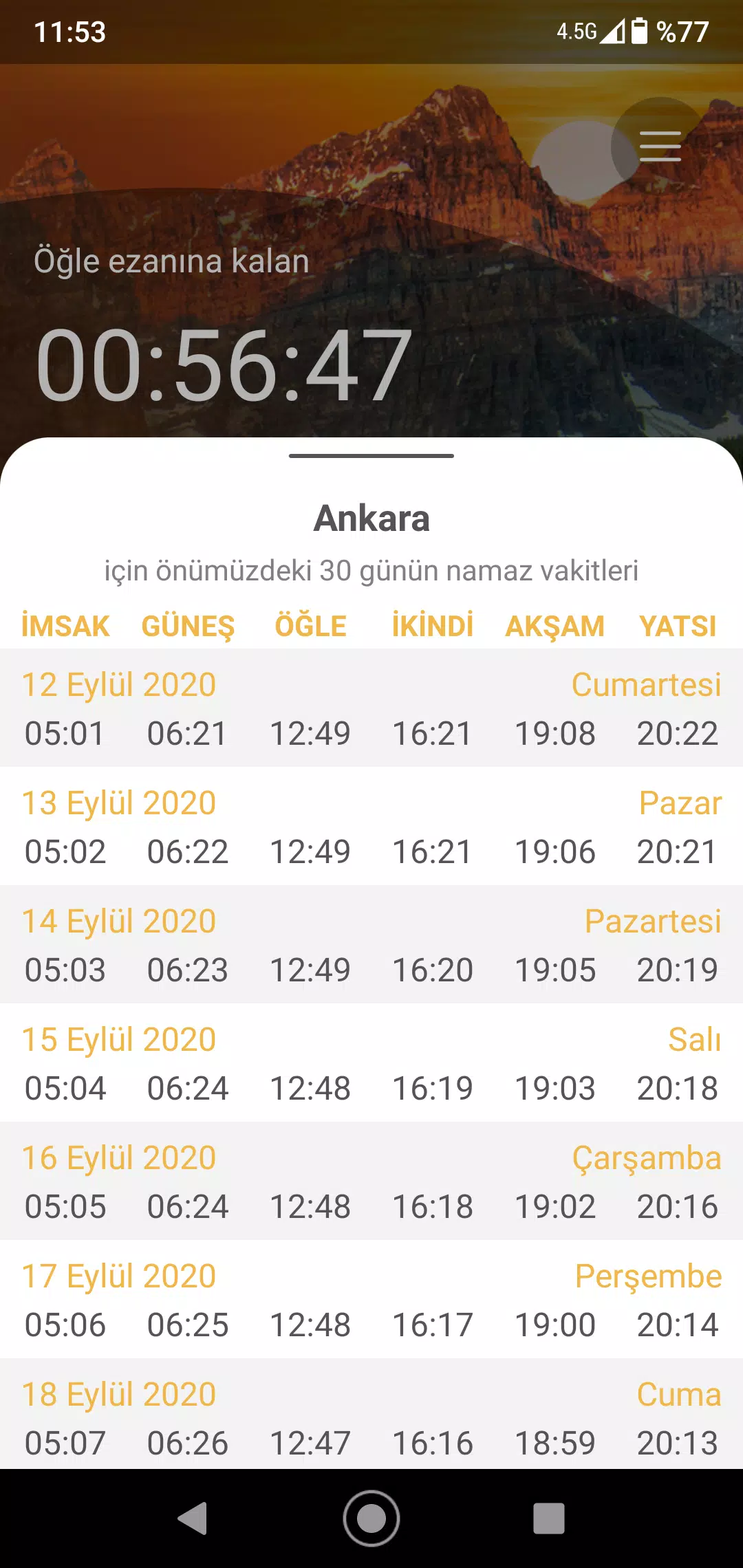 Diyanet Namaz Vaktim Screenshot1