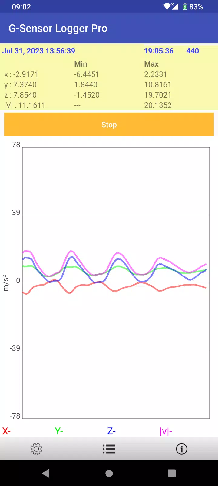 G-sensor Logger Screenshot1