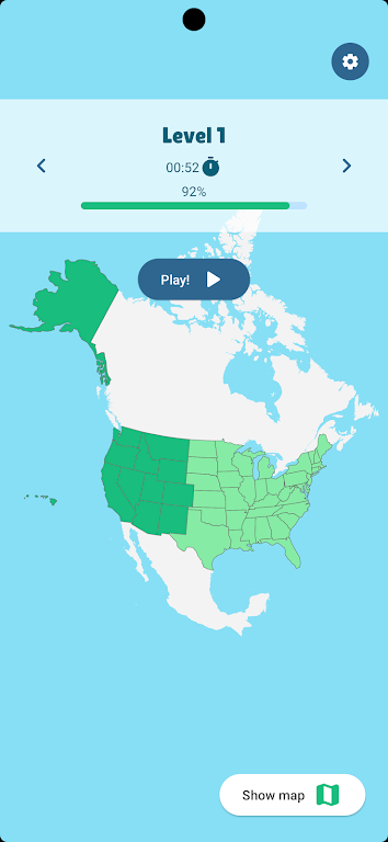 US States Map Quiz Game Screenshot1