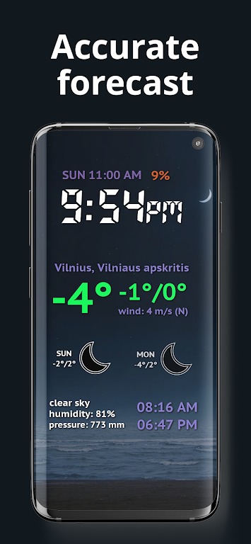 Weather Night Dock with clock Screenshot2