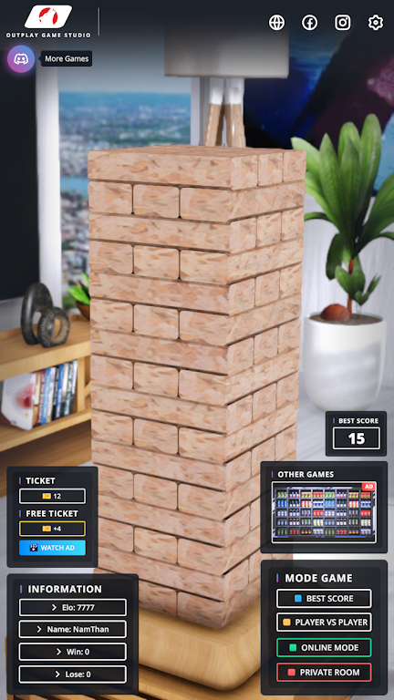 Wood Tower 3D Online Screenshot1