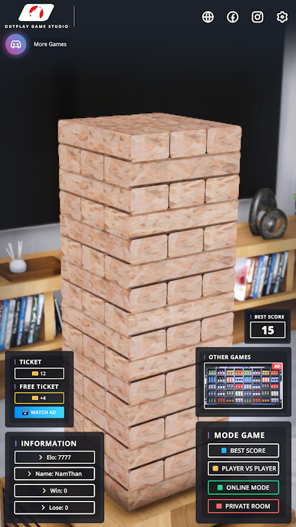 Wood Tower 3D Online Screenshot2
