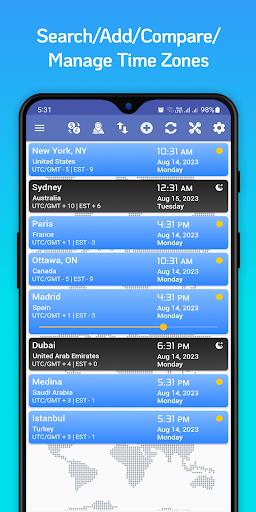 World Time Zone Clock Time now Screenshot1