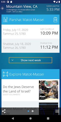 Shabbat & Holiday Times Screenshot1