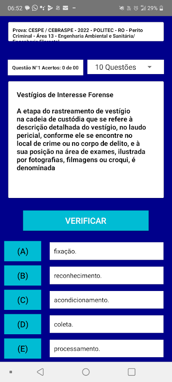 Questões de Criminalística Screenshot4