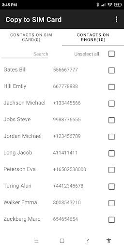 Copy to SIM Card Screenshot1