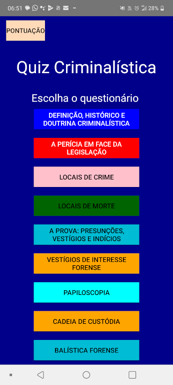 Questões de Criminalística Screenshot1