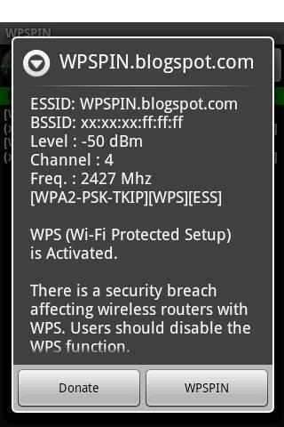 WPSPIN. WPS Wireless Scanner. Screenshot4