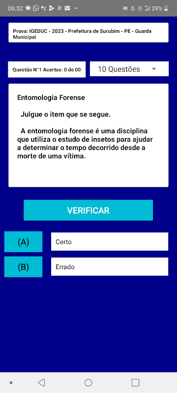 Questões de Criminalística Screenshot2