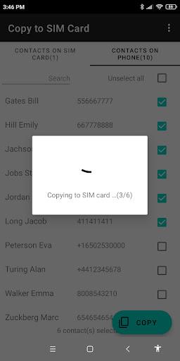 Copy to SIM Card Screenshot2