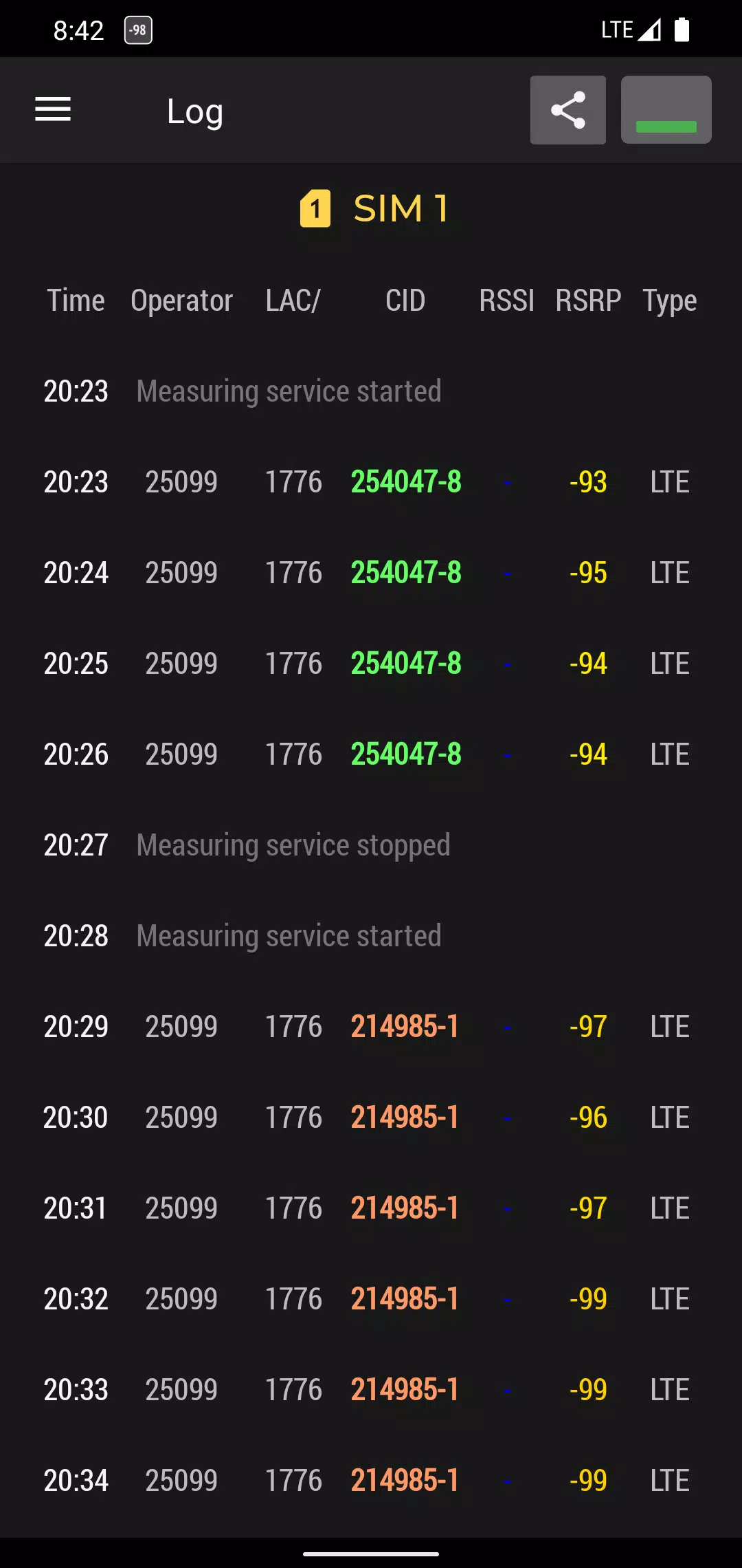 Cell Signal Monitor Screenshot3