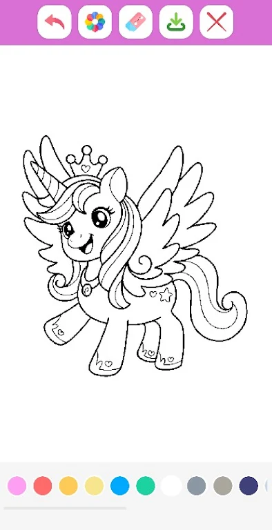 Little Unicorn Coloring Book Screenshot2