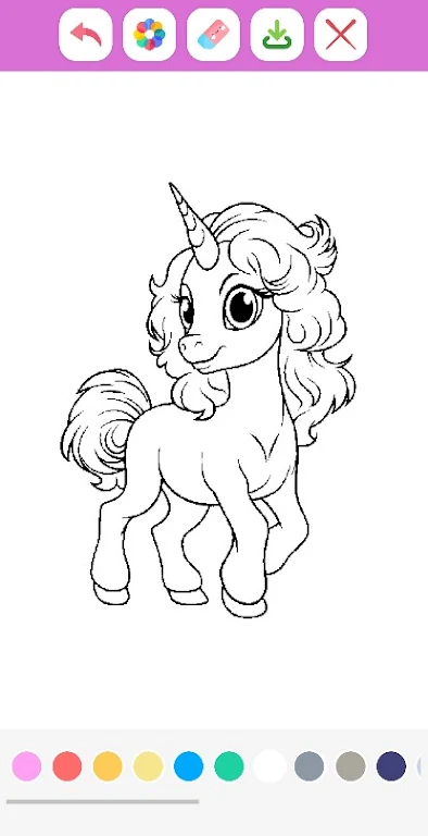 Little Unicorn Coloring Book Screenshot3