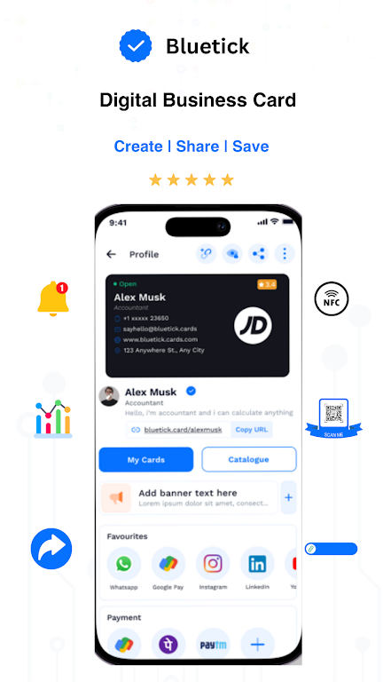 Bluetick Digital Business Card Screenshot1