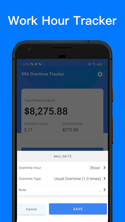 Overtime-sheet: Hours Tracker Screenshot2