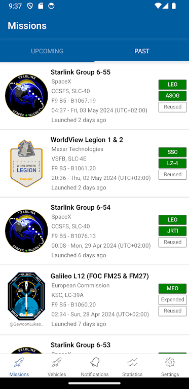 SpaceXNow - a SpaceX fan app Screenshot2