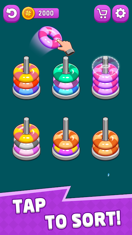 Hoop Sort Fever : Color Stack Screenshot3