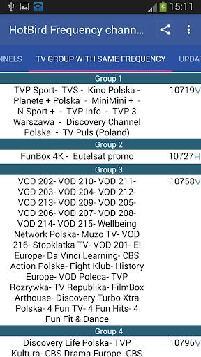 HotBird Frequency Channels Screenshot3