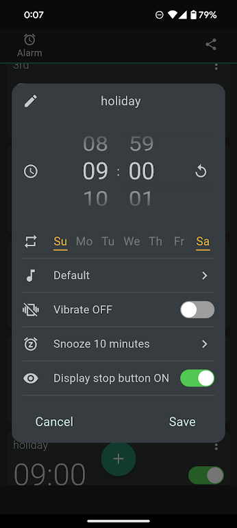 Custom Alarm - simple alarm Screenshot2