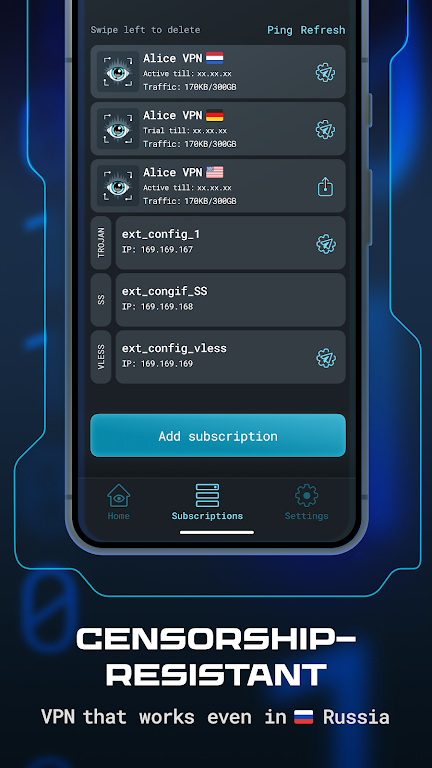 Alice VPN Screenshot4