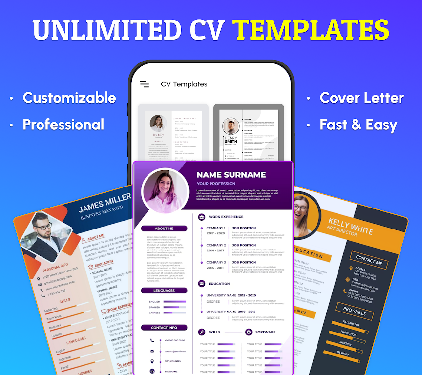 Resume Builder, PDF: CV Maker Screenshot1