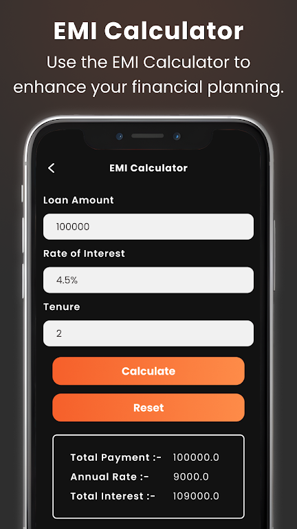 Fast EMI Loan Calculator Screenshot2