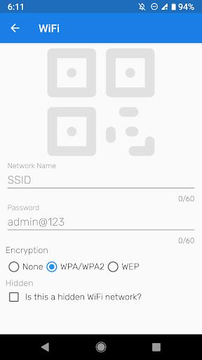 WiFi QR Code Shower, generator Screenshot1