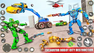 Excavator Robot War - Car Game Screenshot3