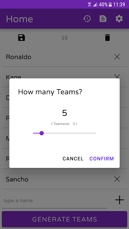 Random Team Generator Screenshot2