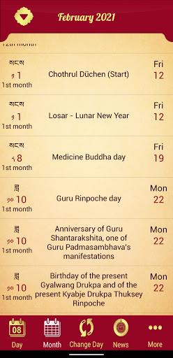 Drukpa Lunar Calendar Screenshot3