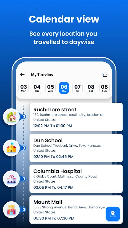 My Location Timeline on Map Screenshot2