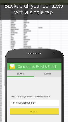 Contacts Backup--Excel & Email Screenshot2