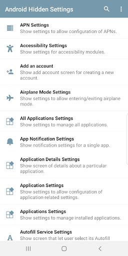 Android Hidden Settings Screenshot1