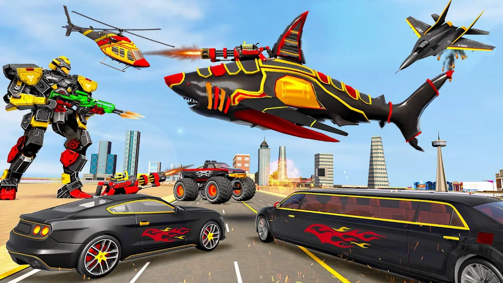 Shark Robot Transform Car Game Screenshot1