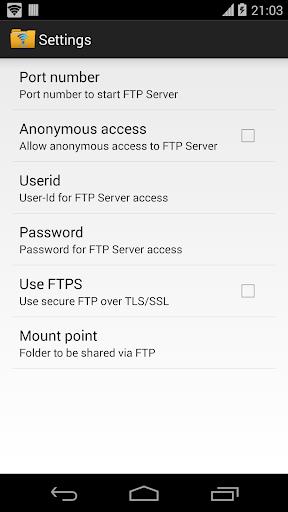 WiFi FTP Server Screenshot3