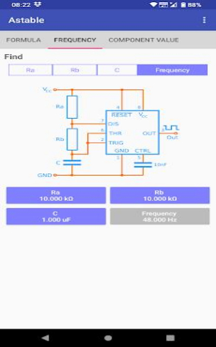 Timer IC 555 Calculator Screenshot3