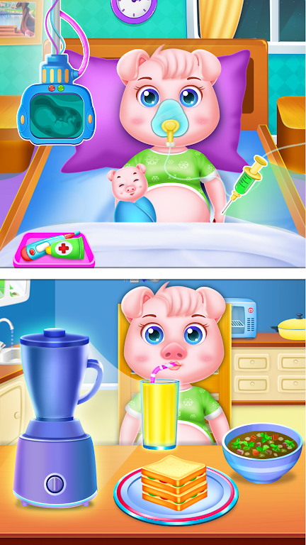 Pinky pig mom newborn Screenshot3