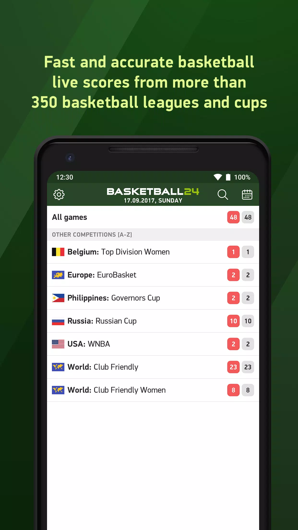 Basketball 24 - live scores Screenshot1